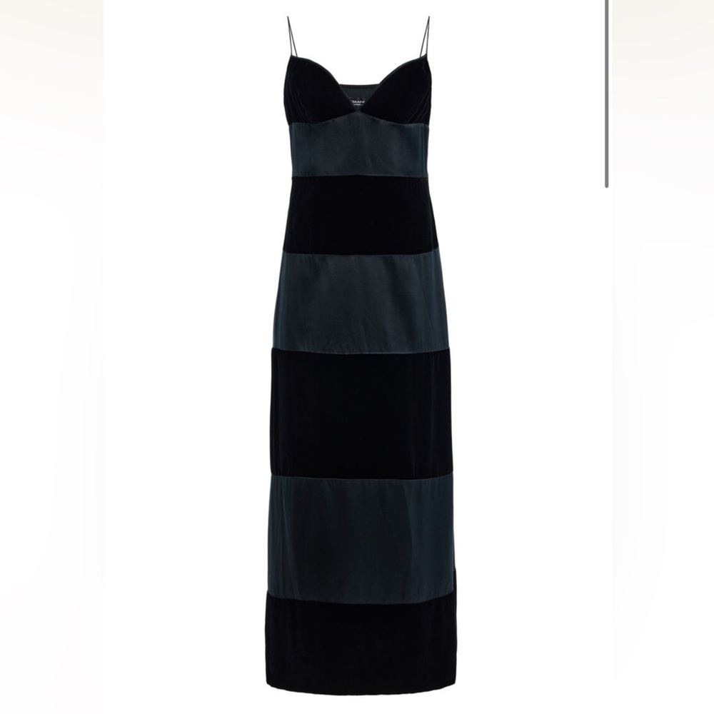 Emanuel By Emanuel Ungaro 90s Velvet and Satin Maxi Dress
